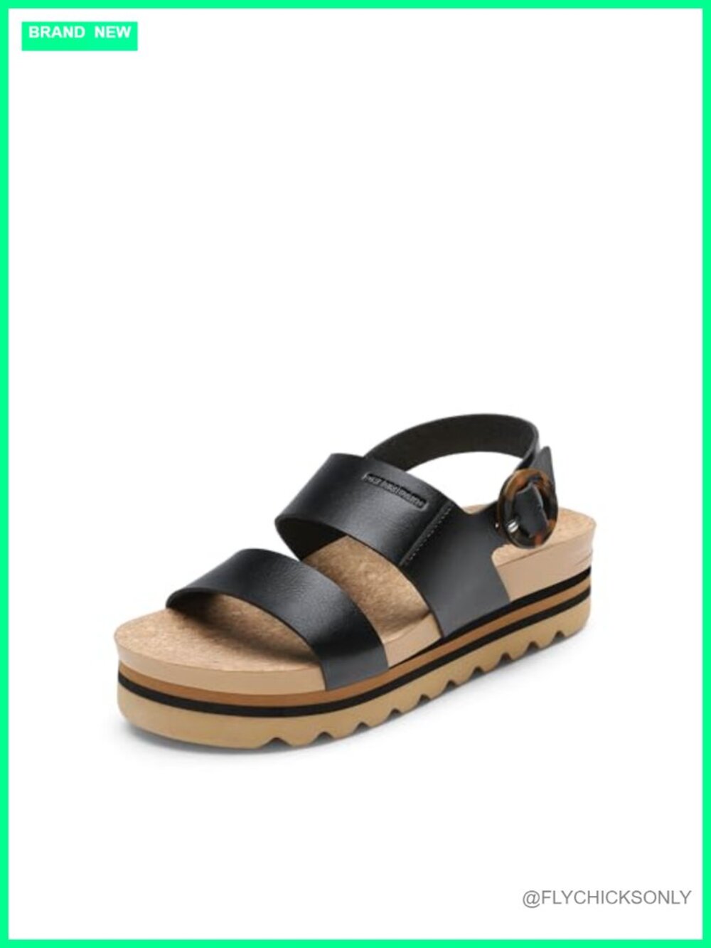 Women's Platform Wedge Sandals with Arch Support Cork Insole Faux Leather